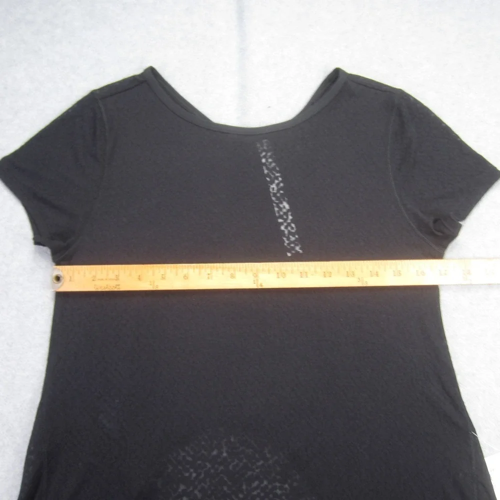 Lululemon Loop Around Shirt Womens 2 Black Swiftly Tech‎ Lace Athletic Yoga  Tee
